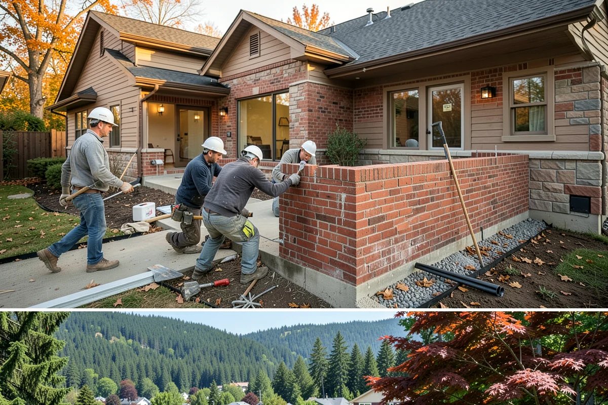 Front Porch Construction in Index, Snohomish County, WA - Late spring through early fall provides the dry conditions ideal for tying a new porch roof into your home.