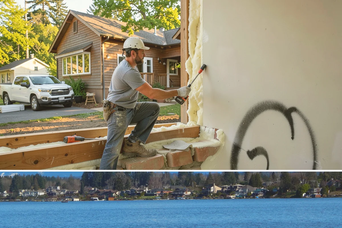 Front Porch Construction in Lake Stevens, Snohomish County, WA - Late spring through early fall provides the dry conditions ideal for tying a new porch roof into your home.