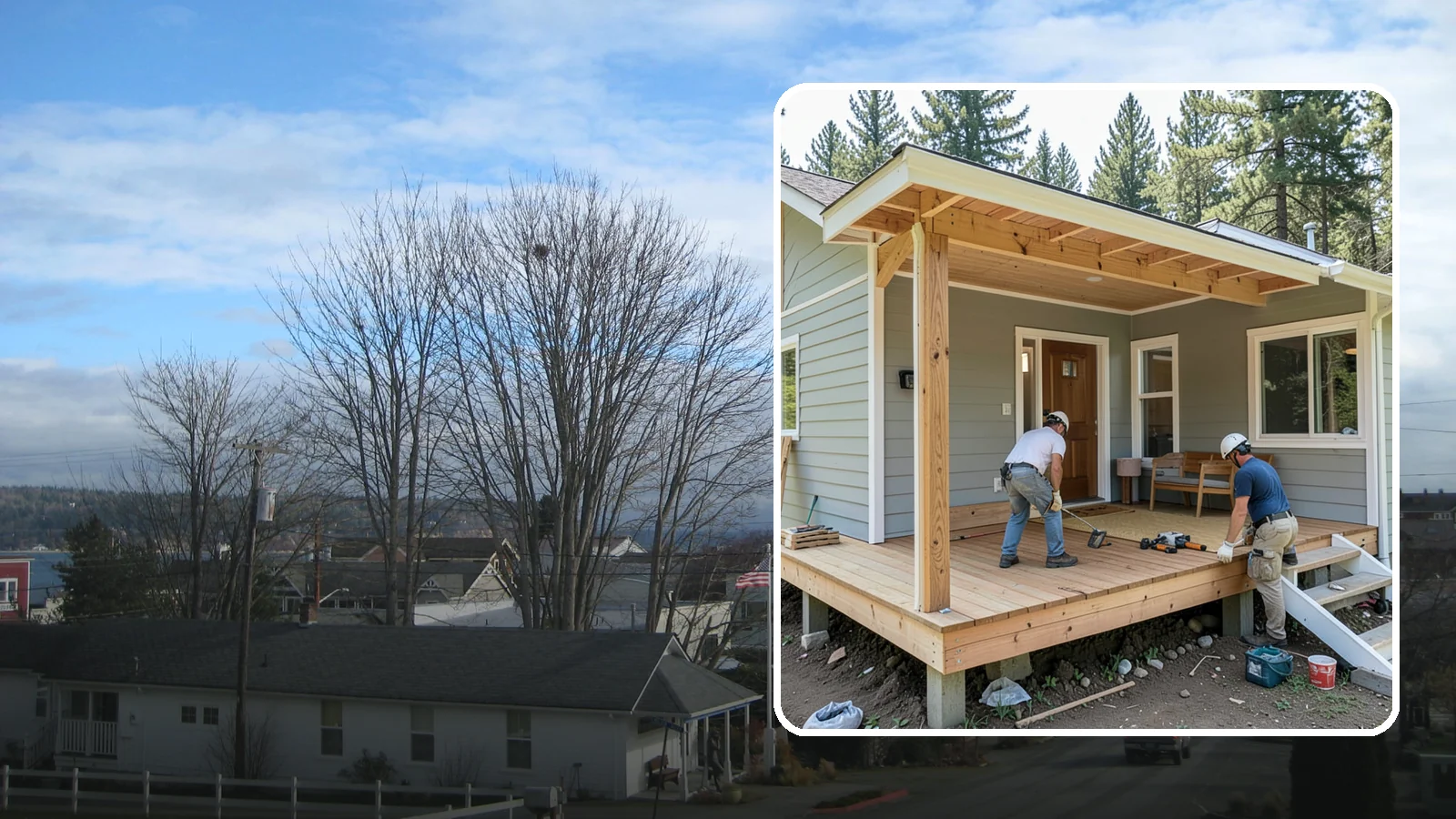 Front Porch Construction in Langley, Island County, WA - Front porch construction that boosts curb appeal and creates a welcoming entrance to your home.