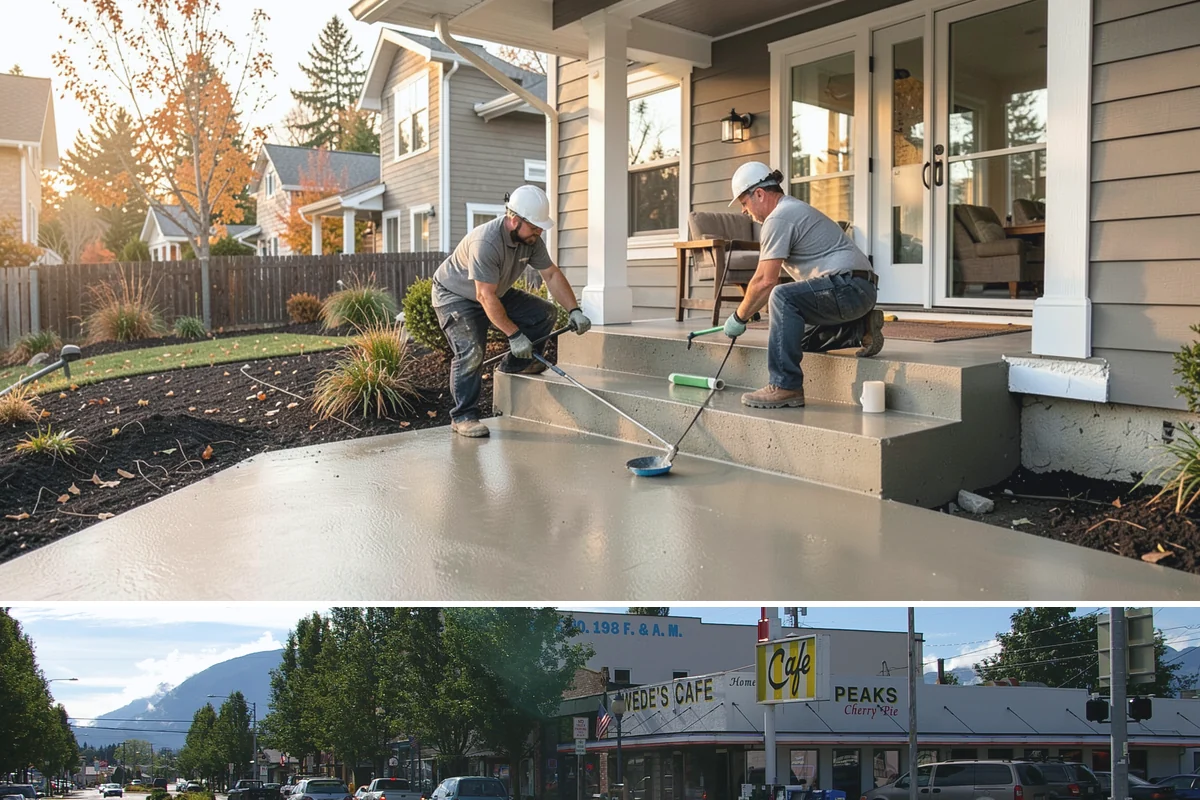 Front Porch Construction in North Bend, King County, WA - Late spring through early fall provides the dry conditions ideal for tying a new porch roof into your home.