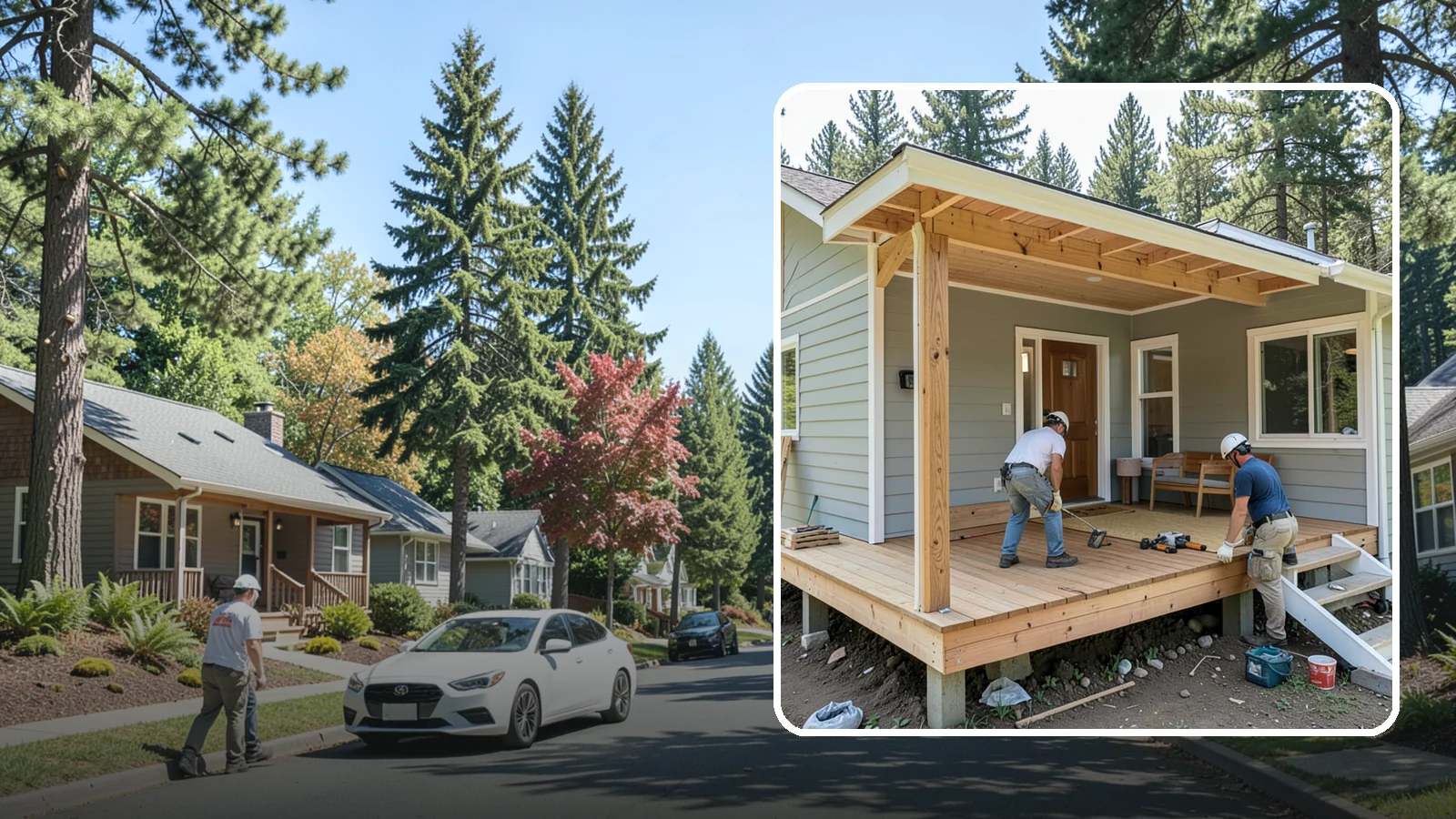 Front Porch Construction in Orting, Pierce County, WA - Front porch construction that boosts curb appeal and creates a welcoming entrance to your home.