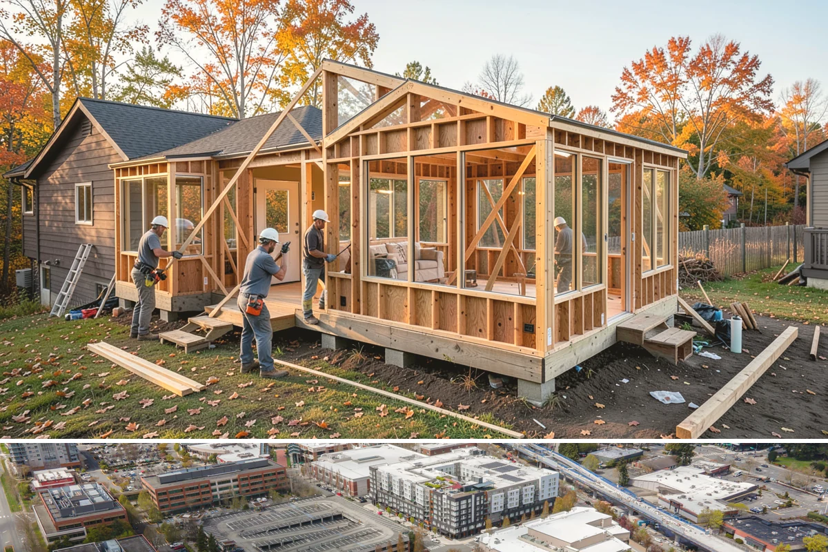 Front Porch Construction in Redmond, King County, WA - Late spring through early fall provides the dry conditions ideal for tying a new porch roof into your home.