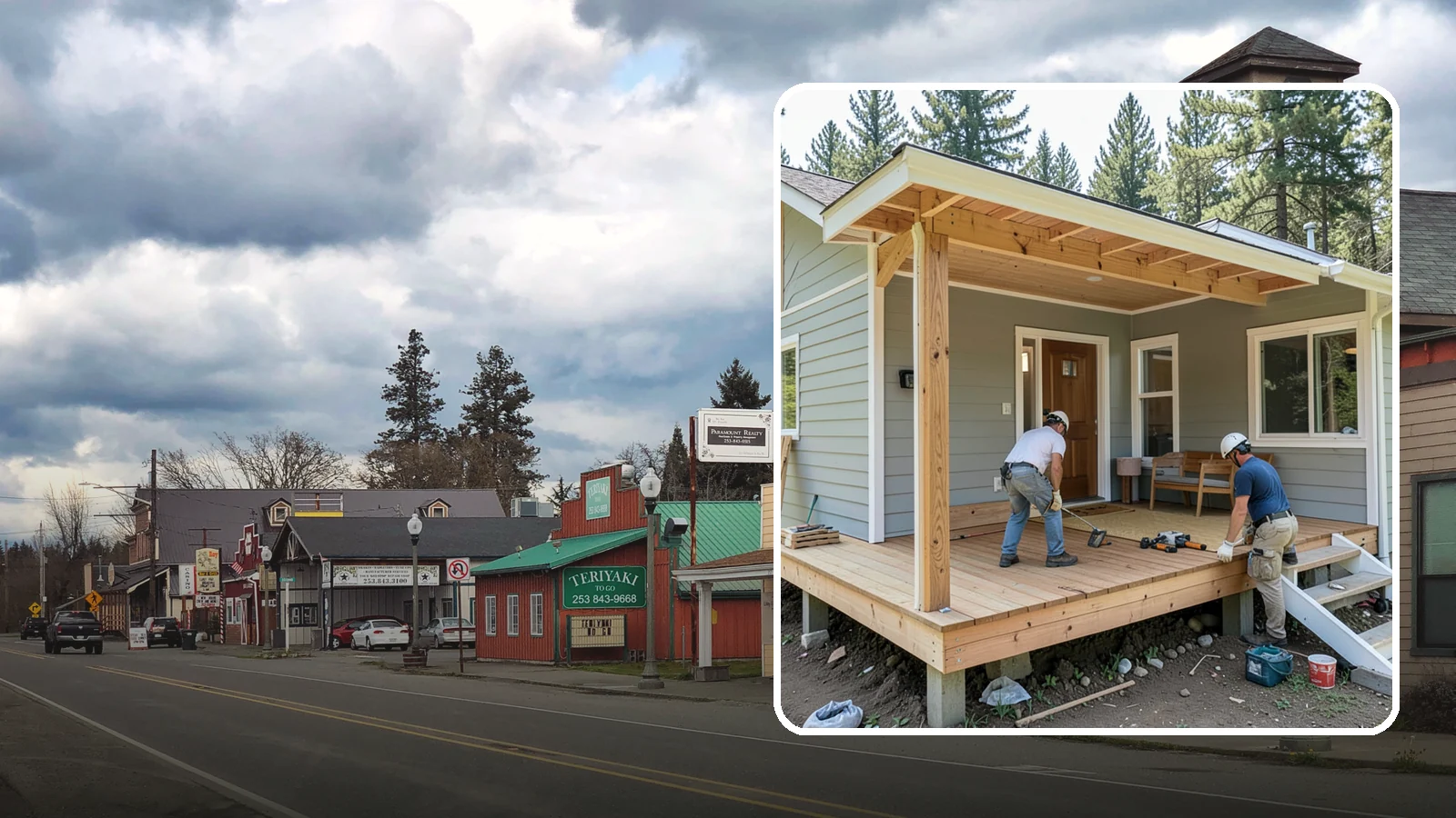 Front Porch Construction in Roy, Pierce County, WA - Front porch construction that boosts curb appeal and creates a welcoming entrance to your home.