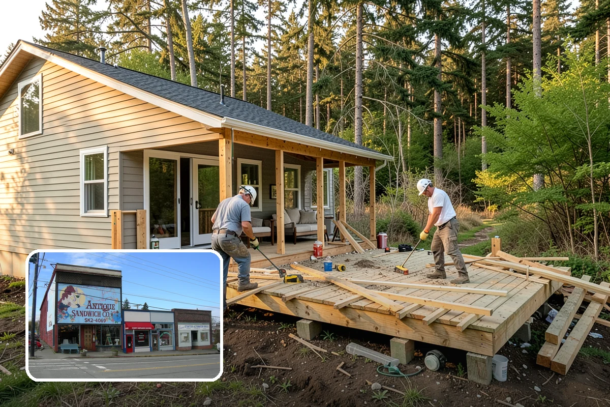 Front Porch Construction in Ruston, Pierce County, WA - Dramatically improves curb appeal