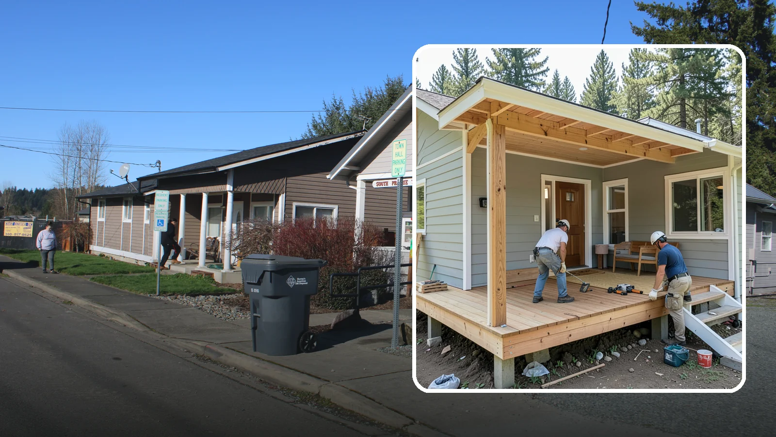 Front Porch Construction in South Prairie, Pierce County, WA - Front porch construction that boosts curb appeal and creates a welcoming entrance to your home.