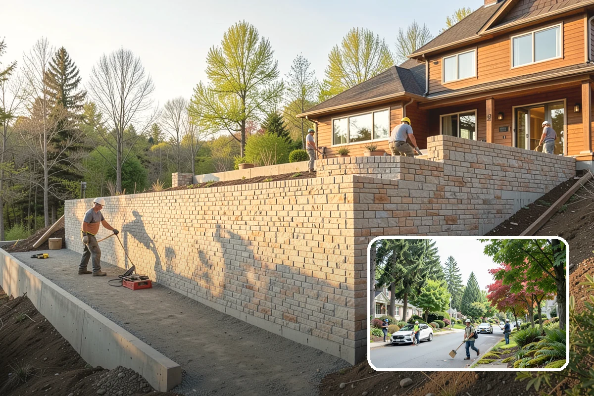 Front Steps Construction in Beaux Arts Village, King County, WA - Safe, code-compliant rise and run for daily use