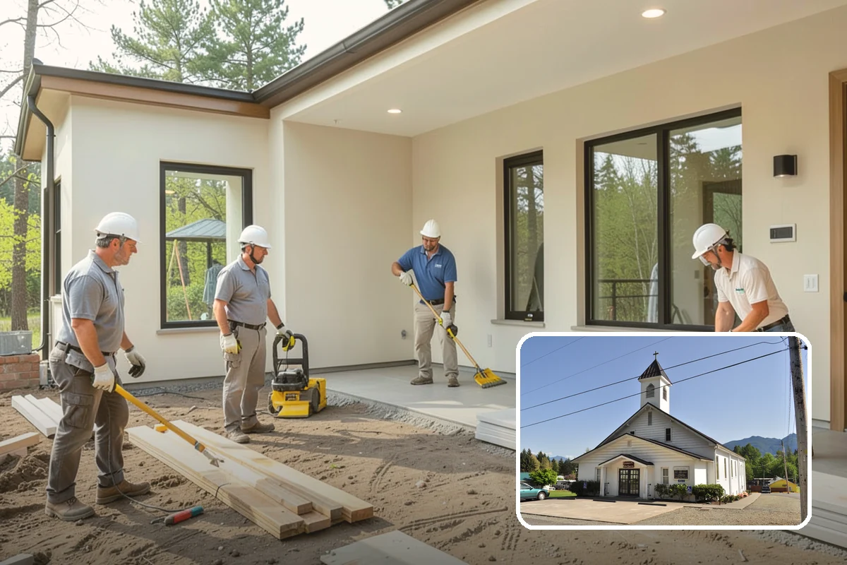 Front Steps Construction in Concrete, Skagit County, WA - Safe, code-compliant rise and run for daily use