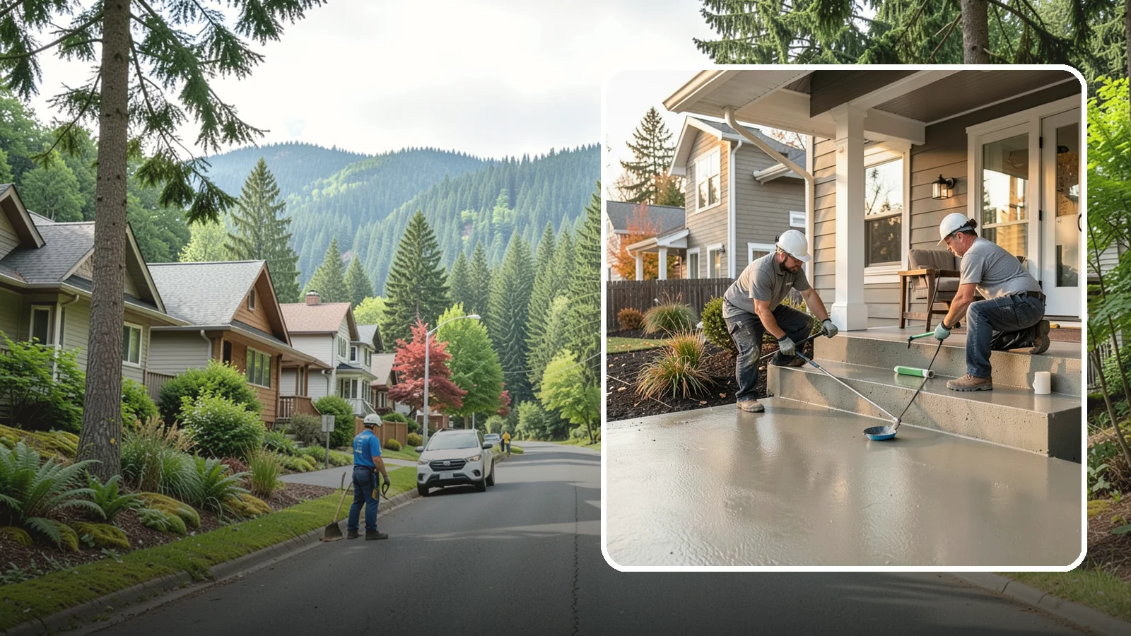 Front Steps Construction in Darrington, Snohomish County, WA - Building safe, welcoming front entry steps engineered for solid footing in the Northwest's wet weather.