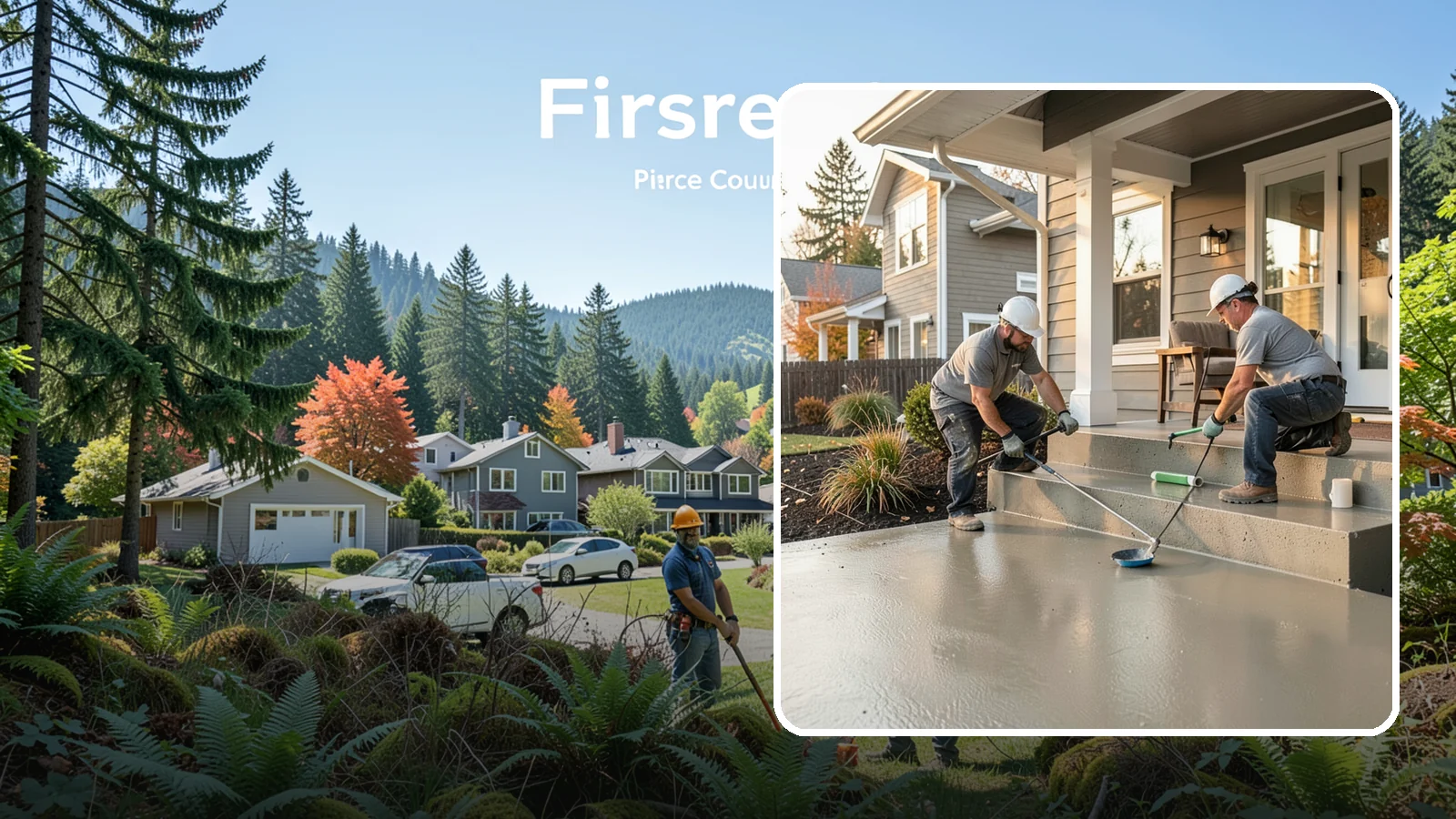 Front Steps Construction in Fircrest, Pierce County, WA - Building safe, welcoming front entry steps engineered for solid footing in the Northwest's wet weather.