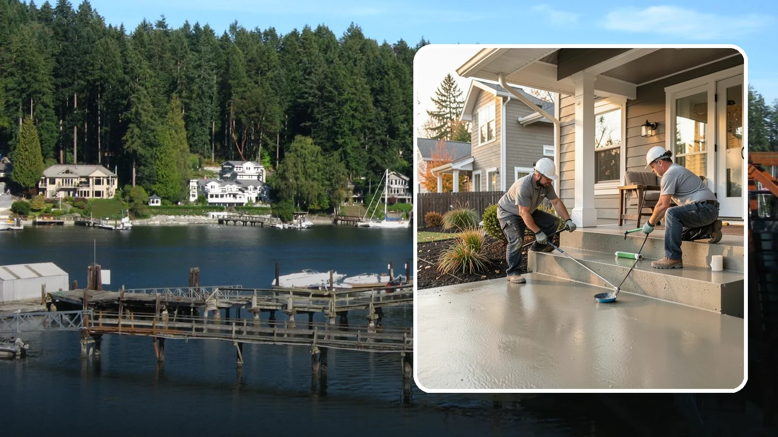 Front Steps Construction in Gig Harbor, Pierce County, WA - Building safe, welcoming front entry steps engineered for solid footing in the Northwest's wet weather.