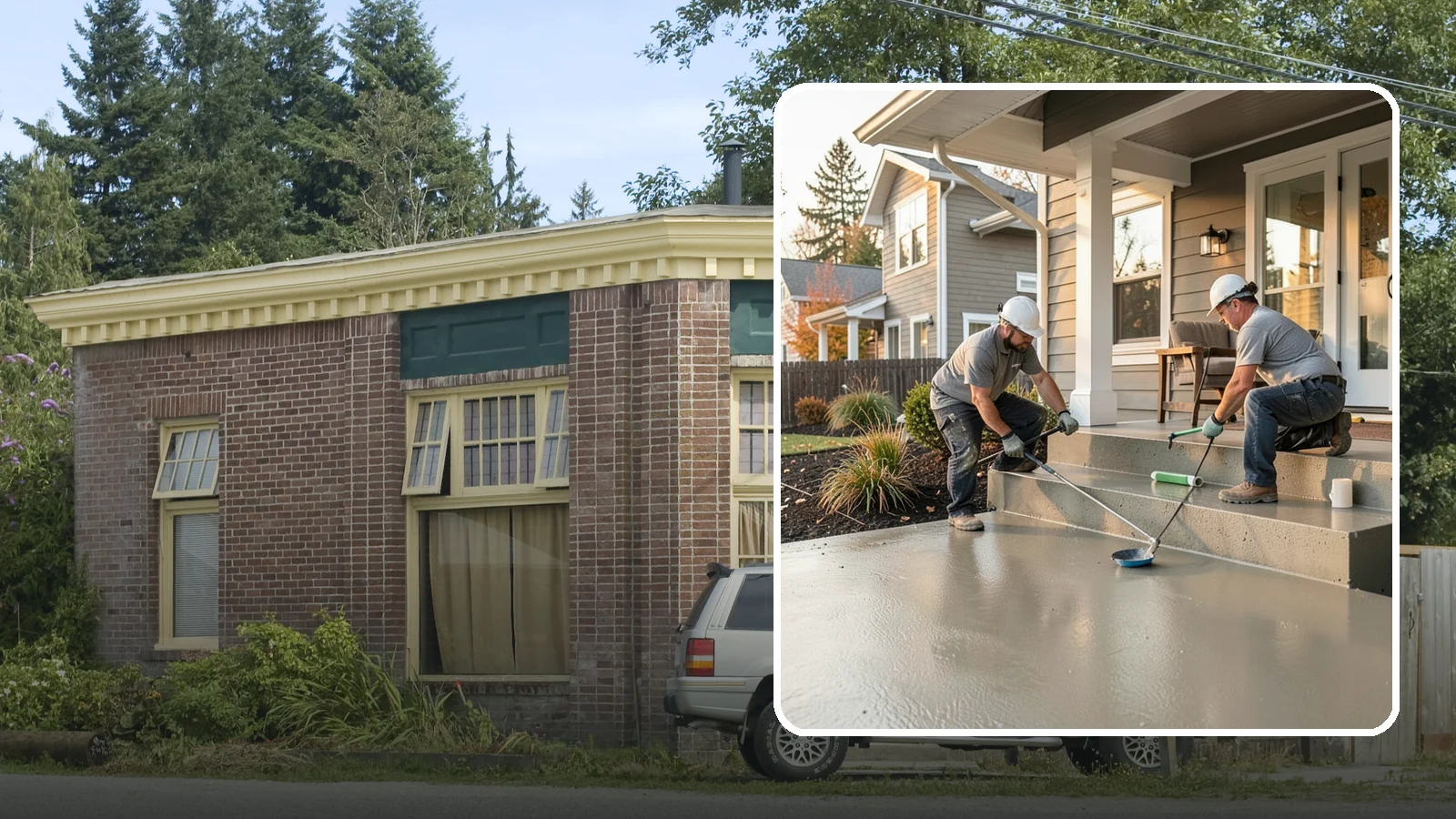 Front Steps Construction in Hamilton, Skagit County, WA - Building safe, welcoming front entry steps engineered for solid footing in the Northwest's wet weather.