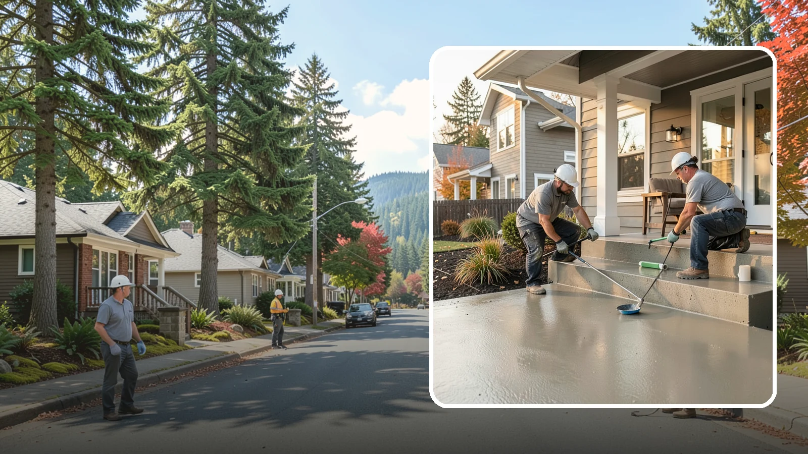 Front Steps Construction in Hunts Point, King County, WA - Building safe, welcoming front entry steps engineered for solid footing in the Northwest's wet weather.