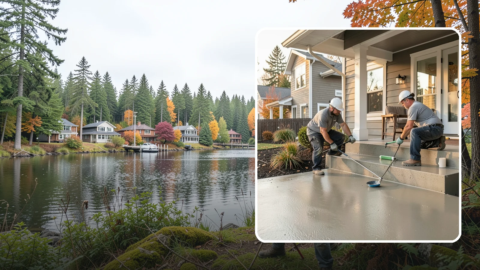 Front Steps Construction in La Conner, Skagit County, WA - Building safe, welcoming front entry steps engineered for solid footing in the Northwest's wet weather.