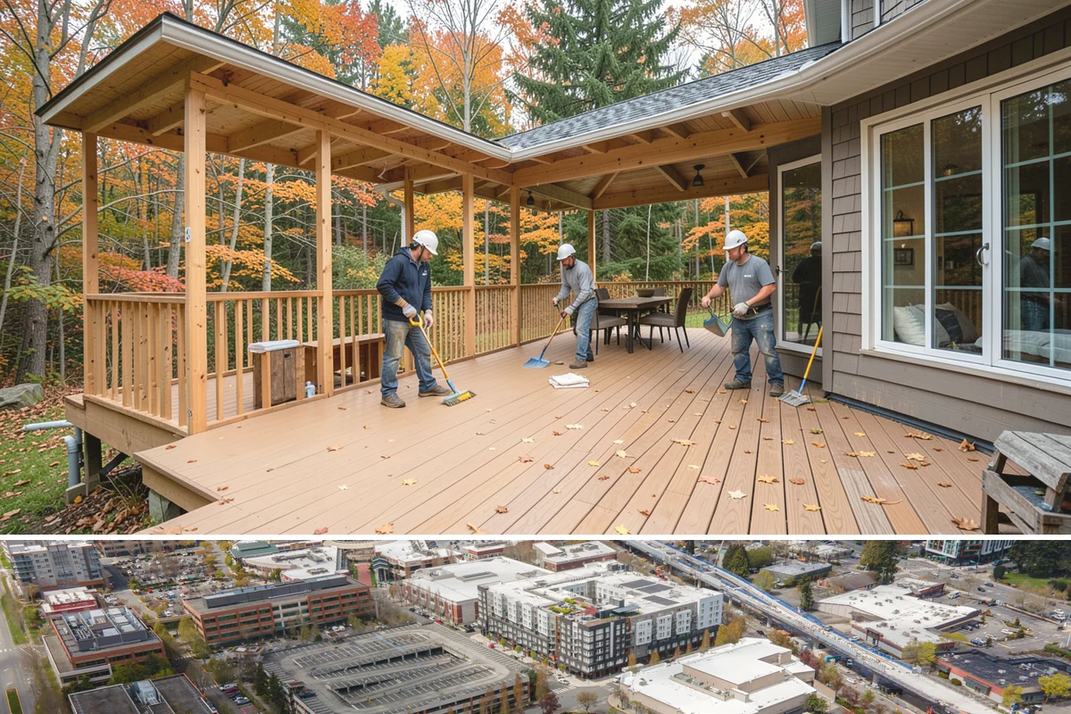 Front Steps Construction in Redmond, King County, WA - Concrete and masonry steps cure best in dry, mild weather, so late spring through early fall is preferred.