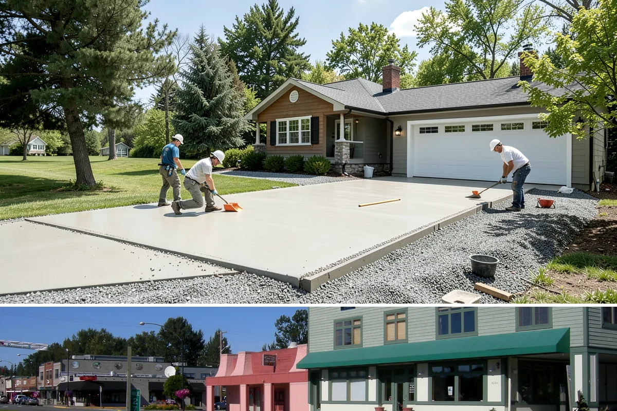 Front Steps Construction in Snoqualmie, King County, WA - Concrete and masonry steps cure best in dry, mild weather, so late spring through early fall is preferred.