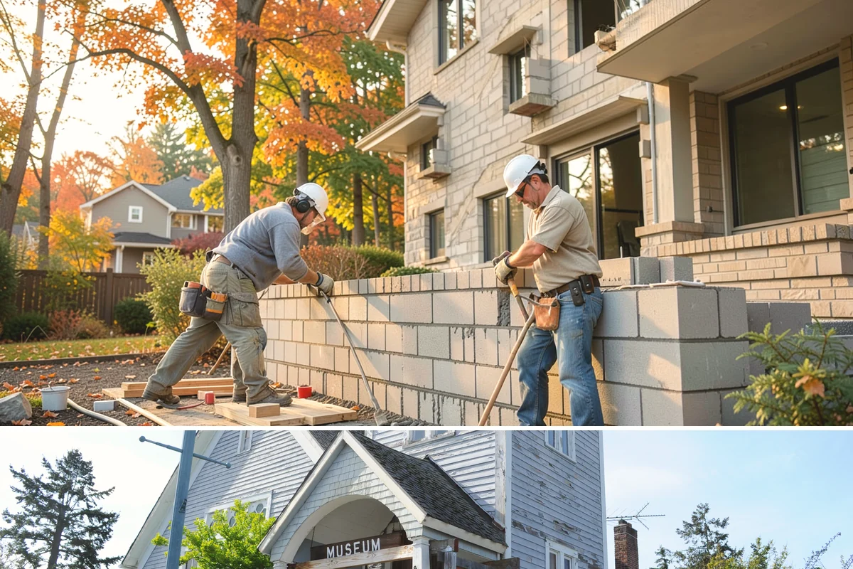 Front Steps Construction in Steilacoom, Pierce County, WA - Concrete and masonry steps cure best in dry, mild weather, so late spring through early fall is preferred.