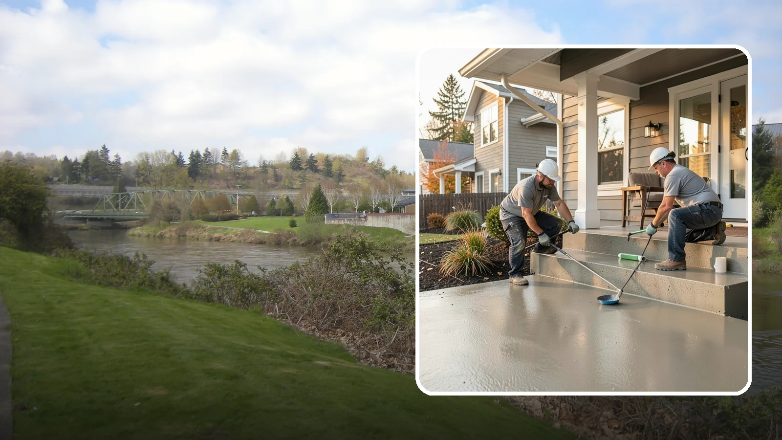 Front Steps Construction in Tukwila, King County, WA - Building safe, welcoming front entry steps engineered for solid footing in the Northwest's wet weather.