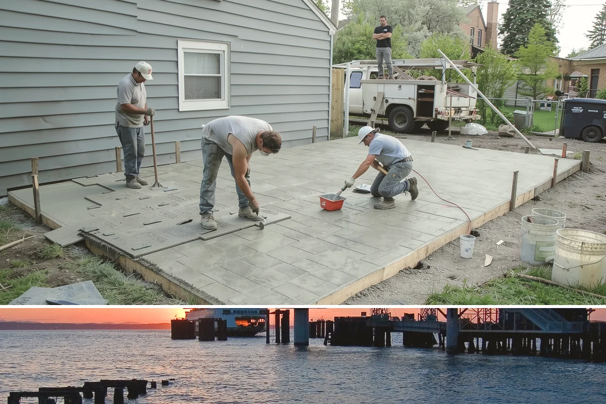 Gabion Retaining Wall in Edmonds, Snohomish County, WA - Gabion walls tolerate damp conditions well, but base preparation is easiest in the drier months for solid compaction.