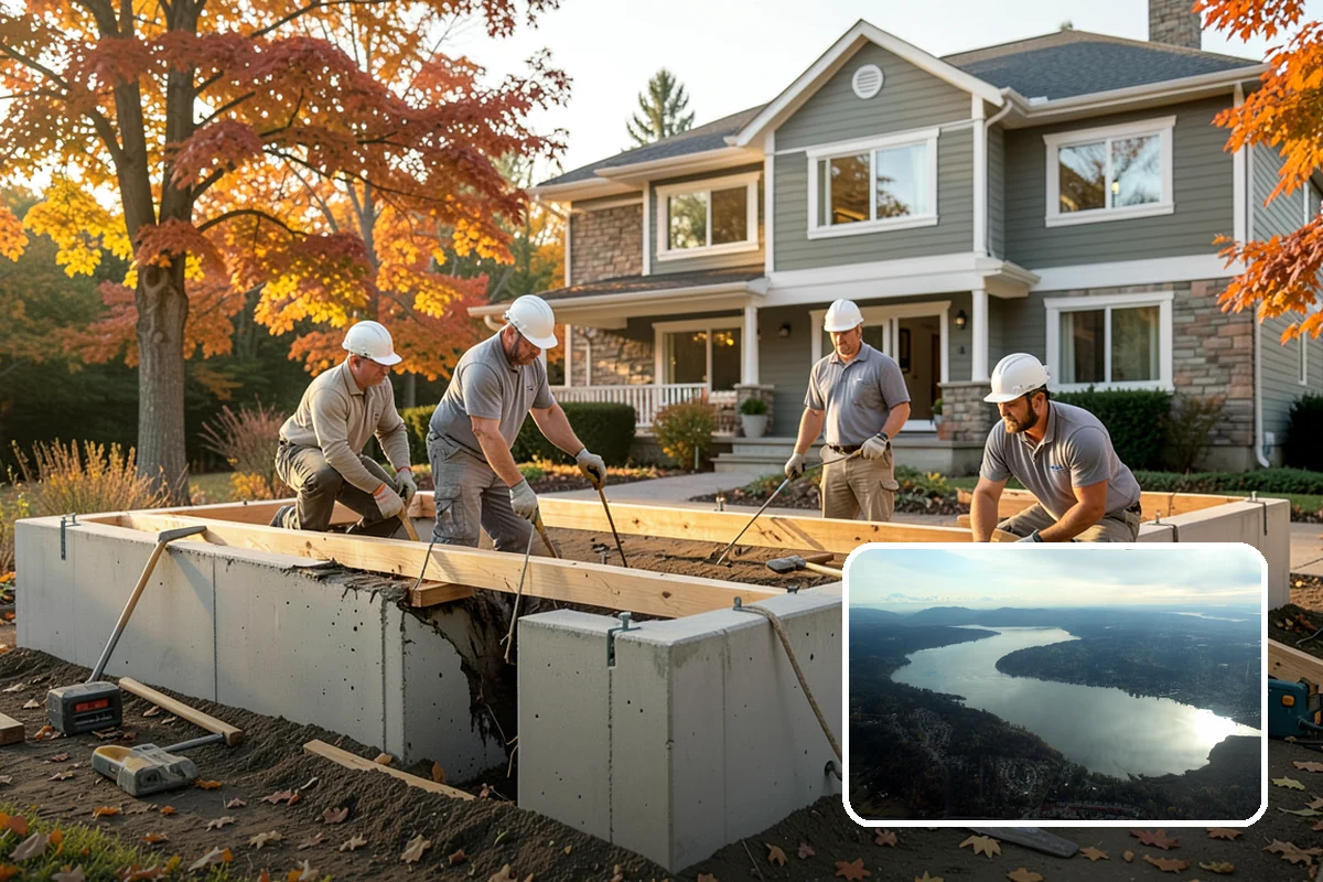 Gabion Retaining Wall in Sammamish, King County, WA - Fully permeable, so water drains right through