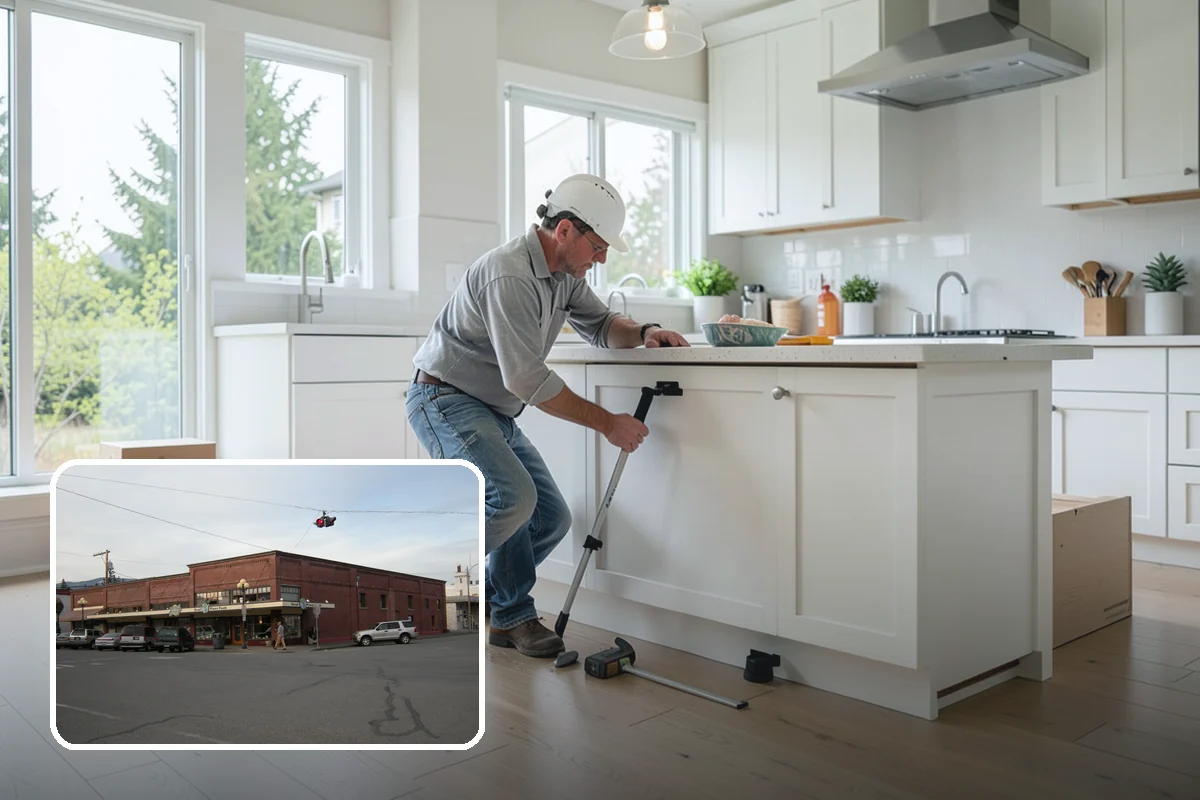 Galley Kitchen Remodel in Sedro-Woolley, Skagit County, WA - Tightened workflow between parallel counters