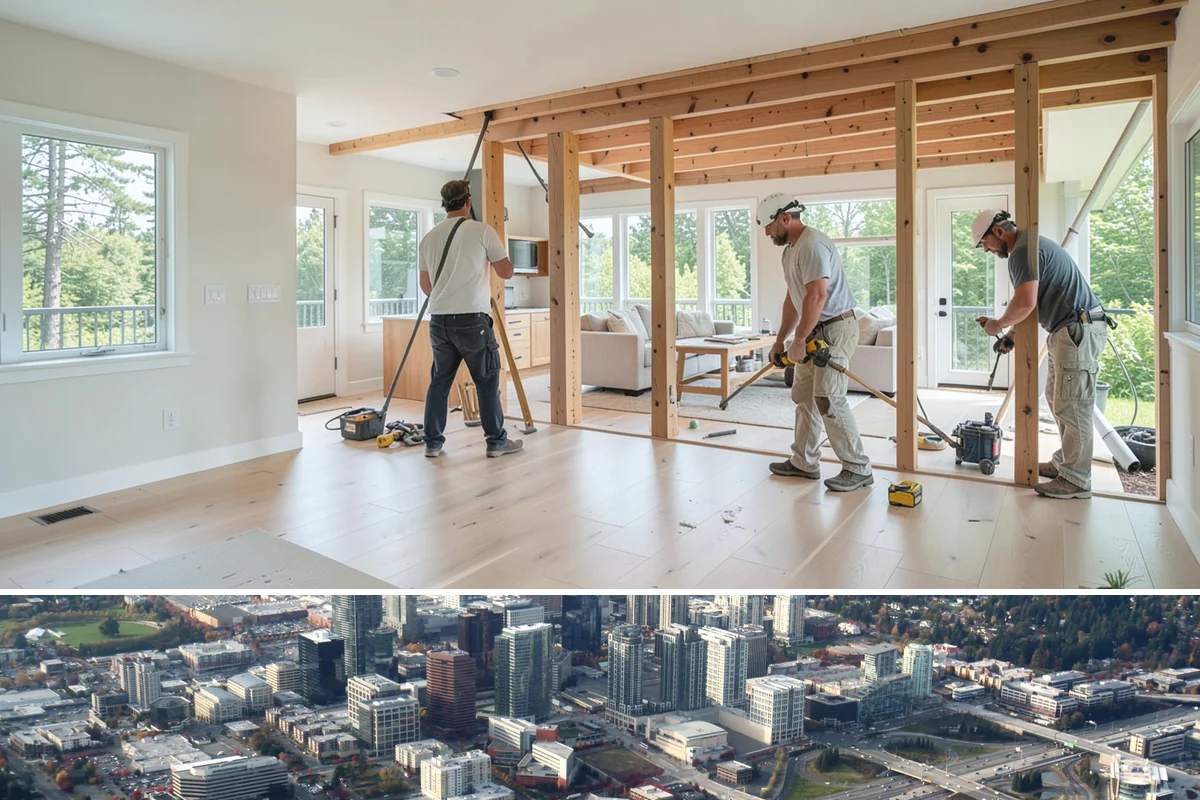 Garage Addition in Bellevue, King County, WA - Slab pours and framing are scheduled for dry summer conditions to ensure a sound cure and weather-tight shell.