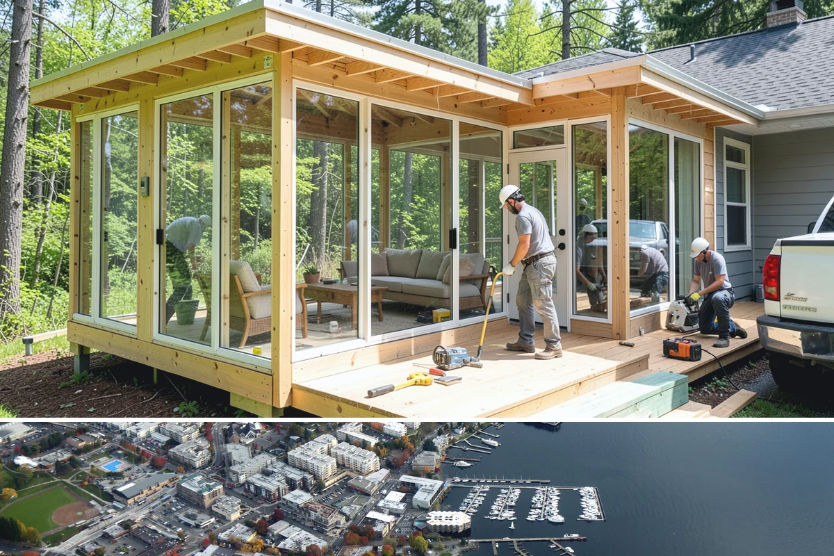 Garage Addition in Kirkland, King County, WA - Slab pours and framing are scheduled for dry summer conditions to ensure a sound cure and weather-tight shell.