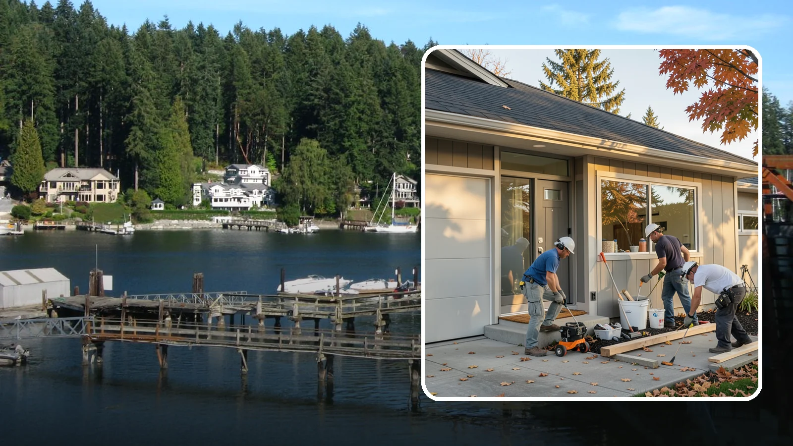 Garage ADU Conversion in Gig Harbor, Pierce County, WA - Garage ADU conversion that transforms your Western Washington garage into a comfortable, legal living unit.
