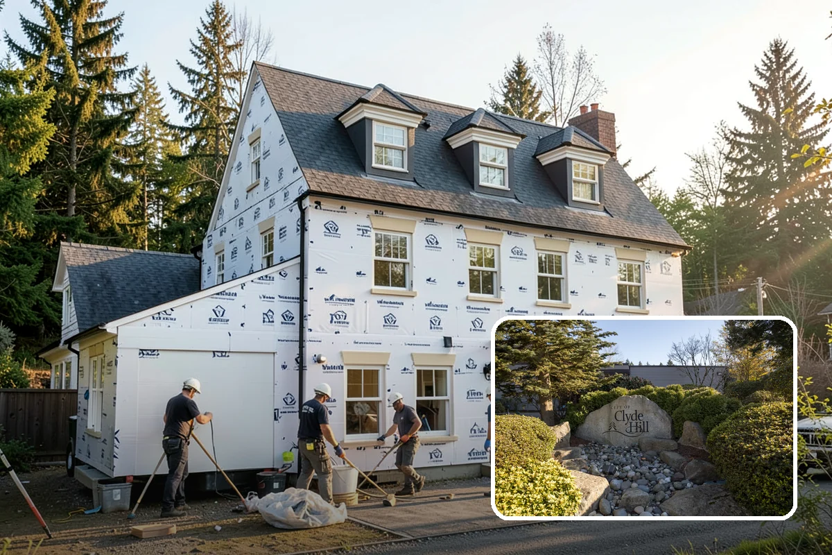 Garage Apartment Construction in Clyde Hill, King County, WA - Creates potential rental or guest income