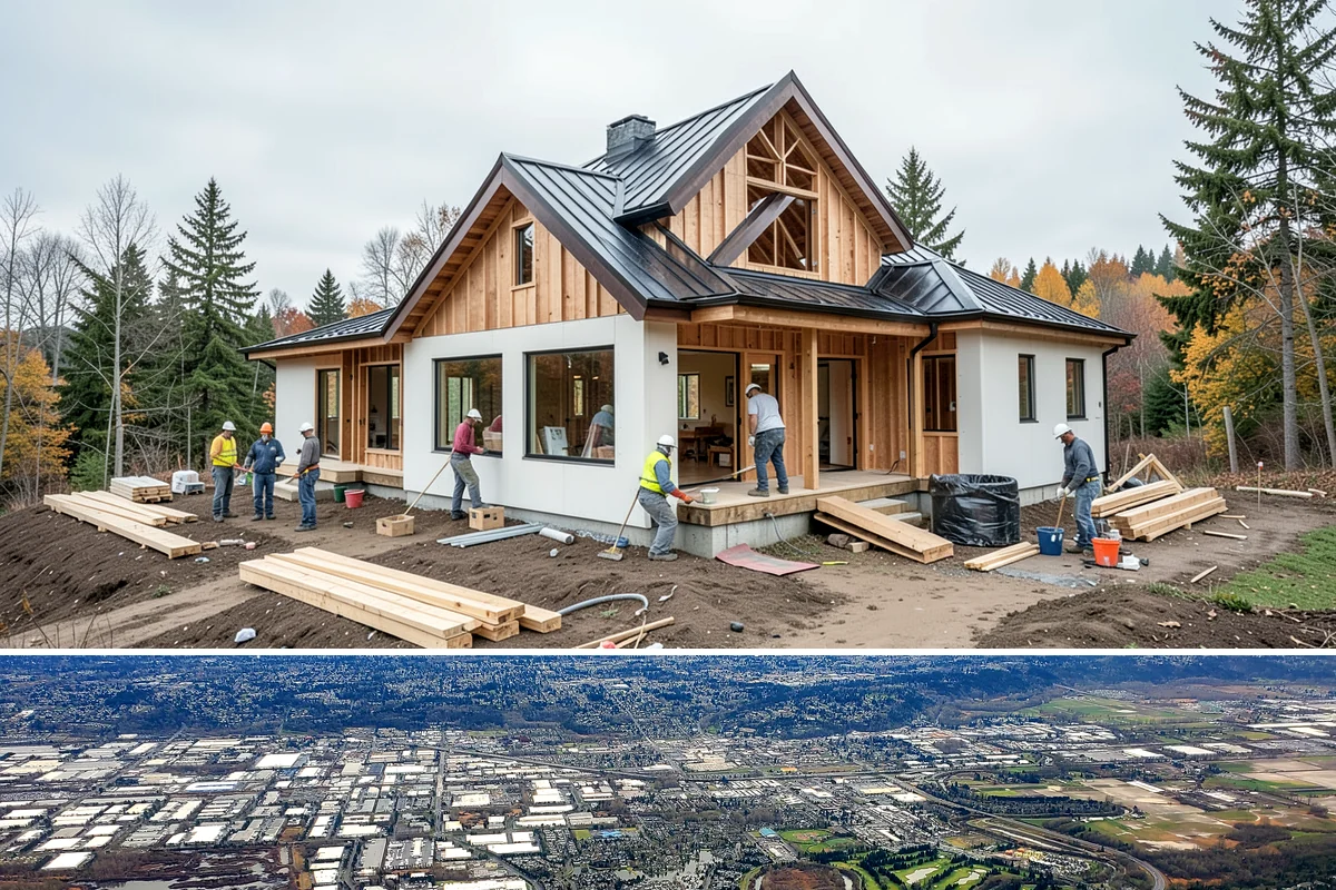 Garage Apartment Construction in Kent, King County, WA - We prioritize framing and roofing the two-level structure during summer to keep it weather-tight before fall.
