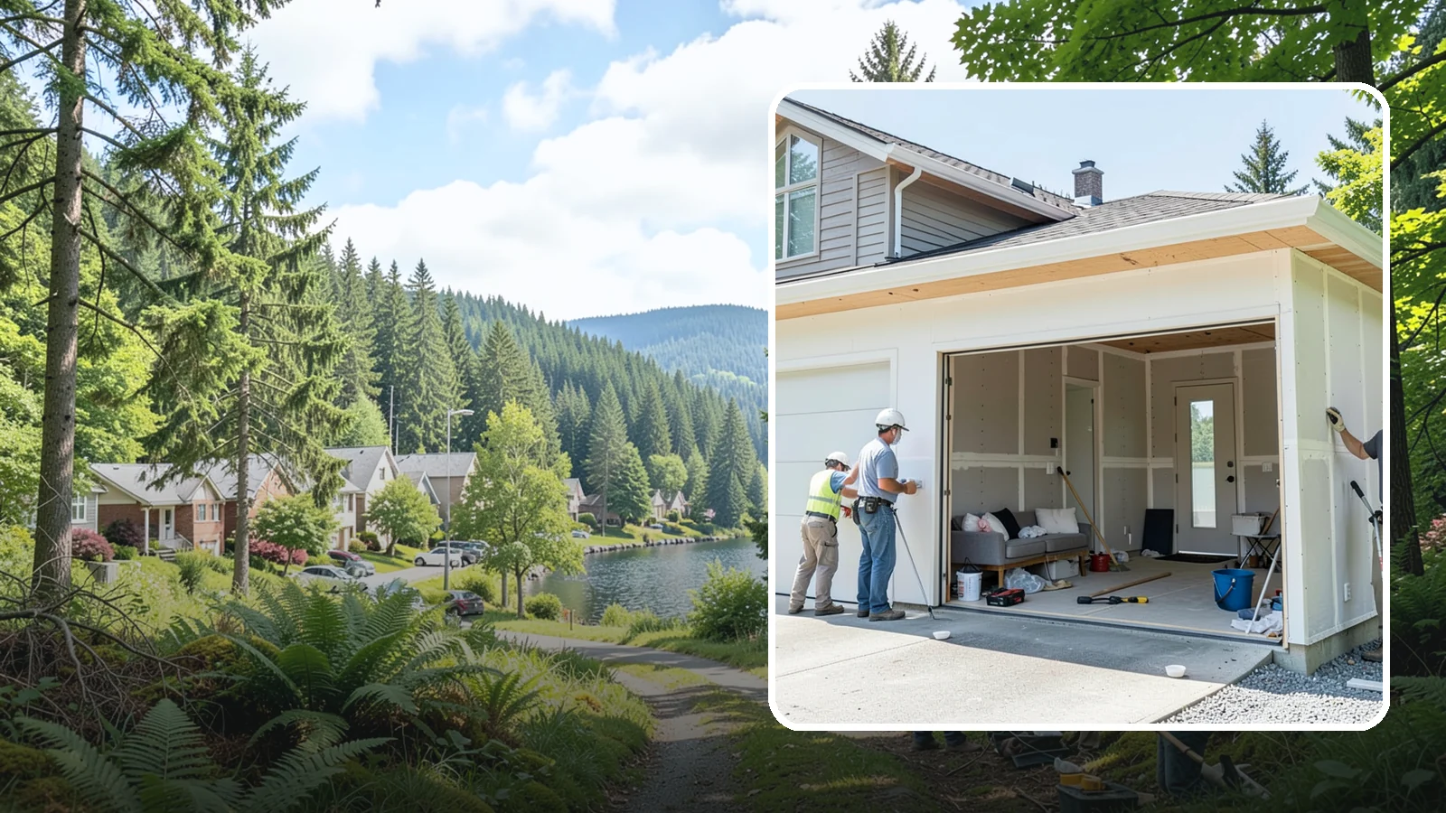 Garage Apartment Construction in Lake Forest Park, King County, WA - A garage apartment adds a full living unit above or beside a garage for guests, family, or rental income.