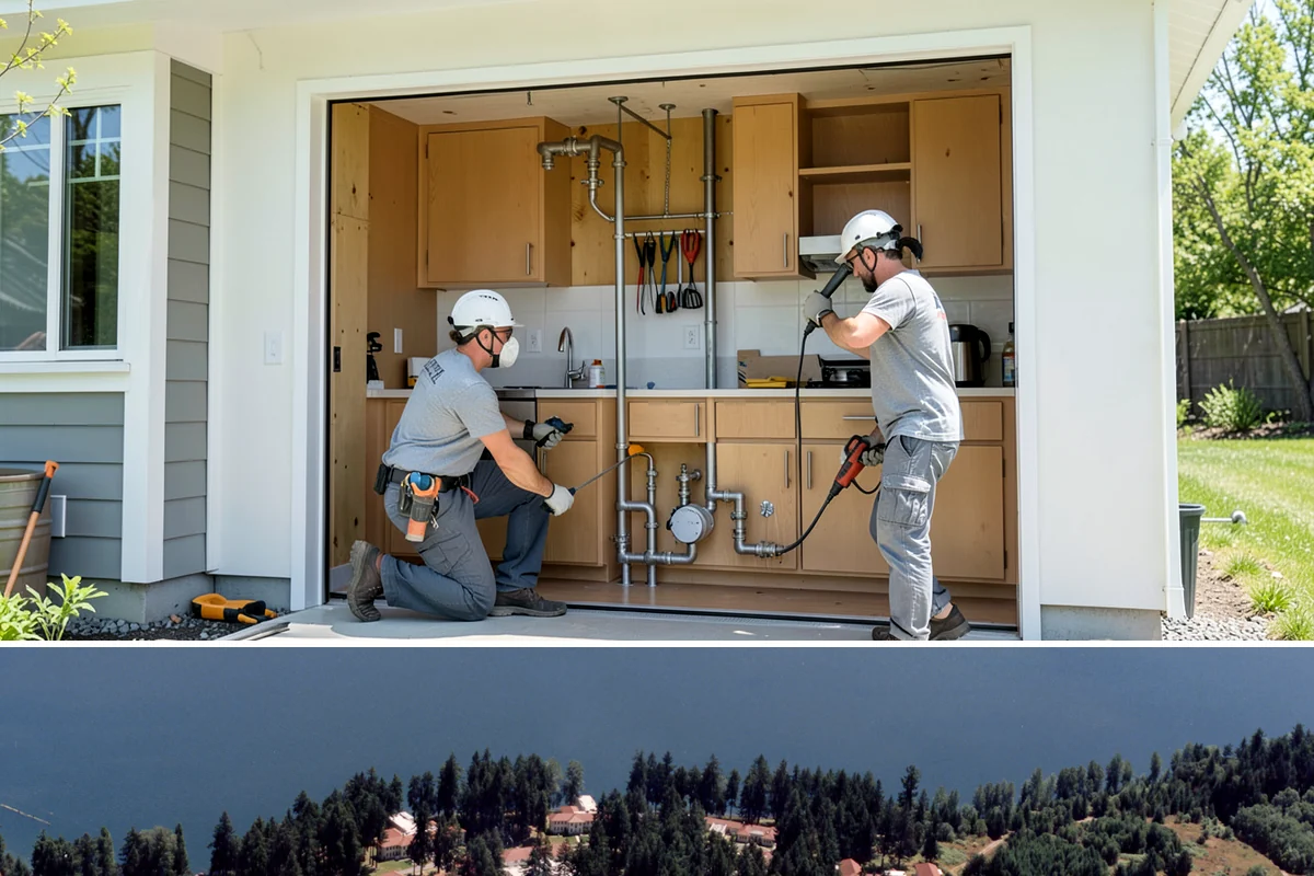 Garage Apartment Construction in Lakewood, Pierce County, WA - We prioritize framing and roofing the two-level structure during summer to keep it weather-tight before fall.