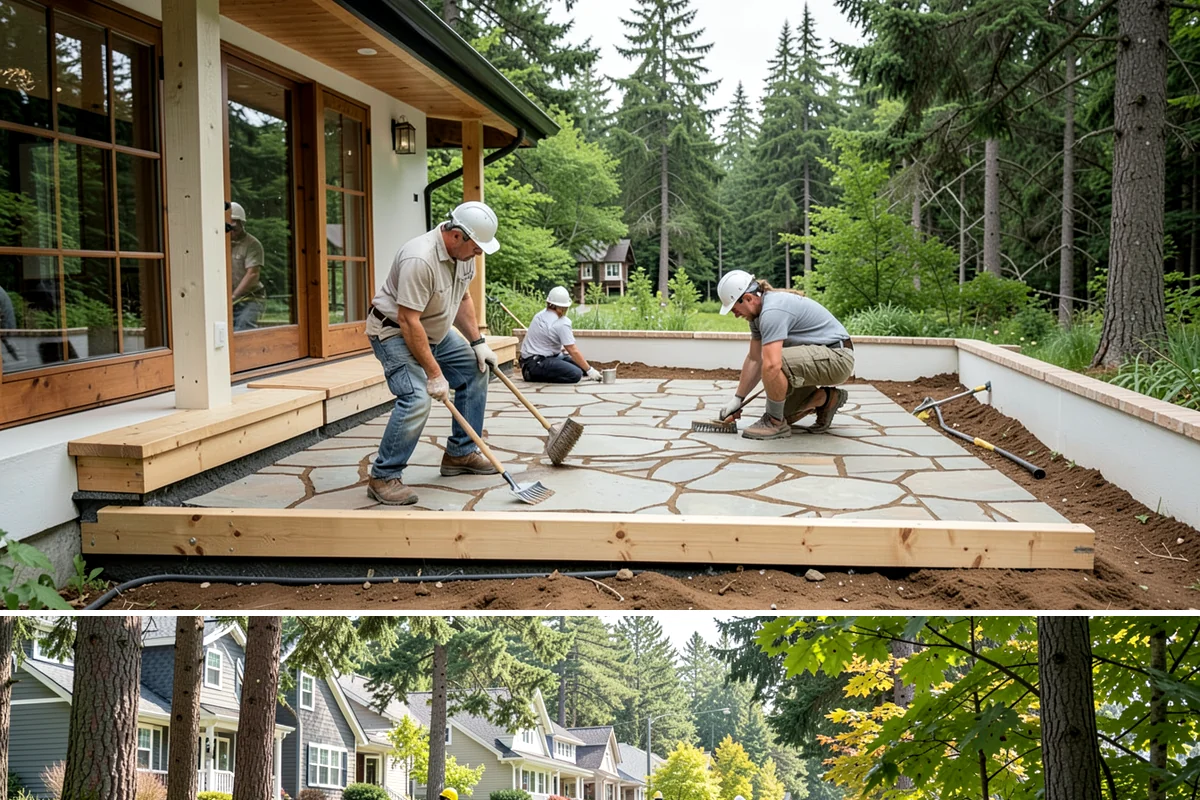 Garage Apartment Construction in Normandy Park, King County, WA - We prioritize framing and roofing the two-level structure during summer to keep it weather-tight before fall.