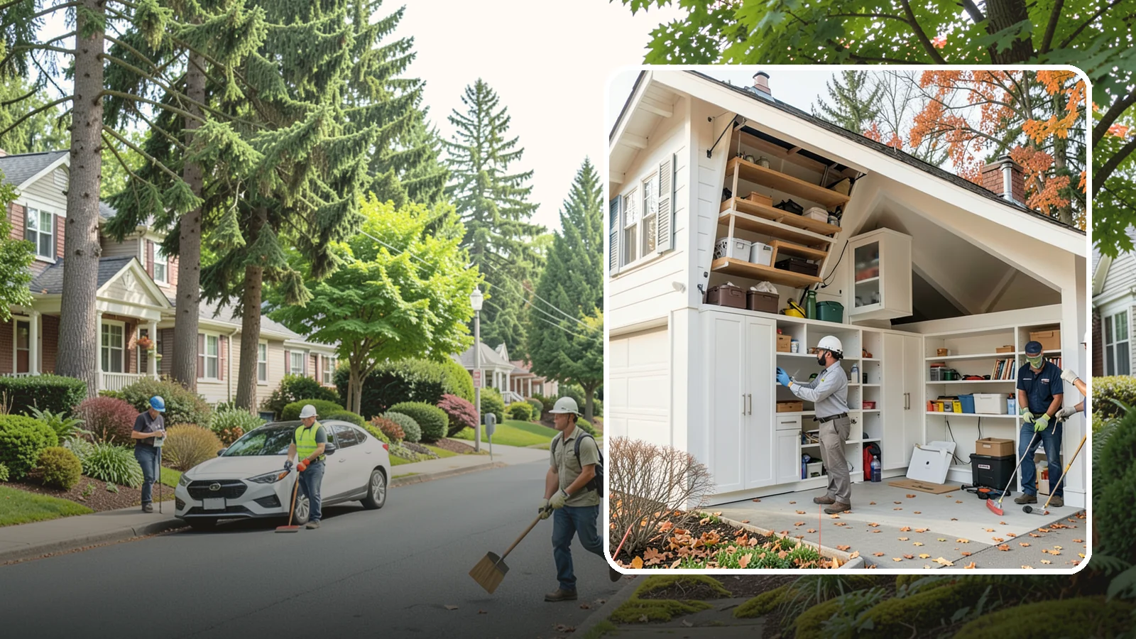 Garage Attic Storage in Beaux Arts Village, King County, WA - Adding overhead attic storage and access to capture unused space above the garage.