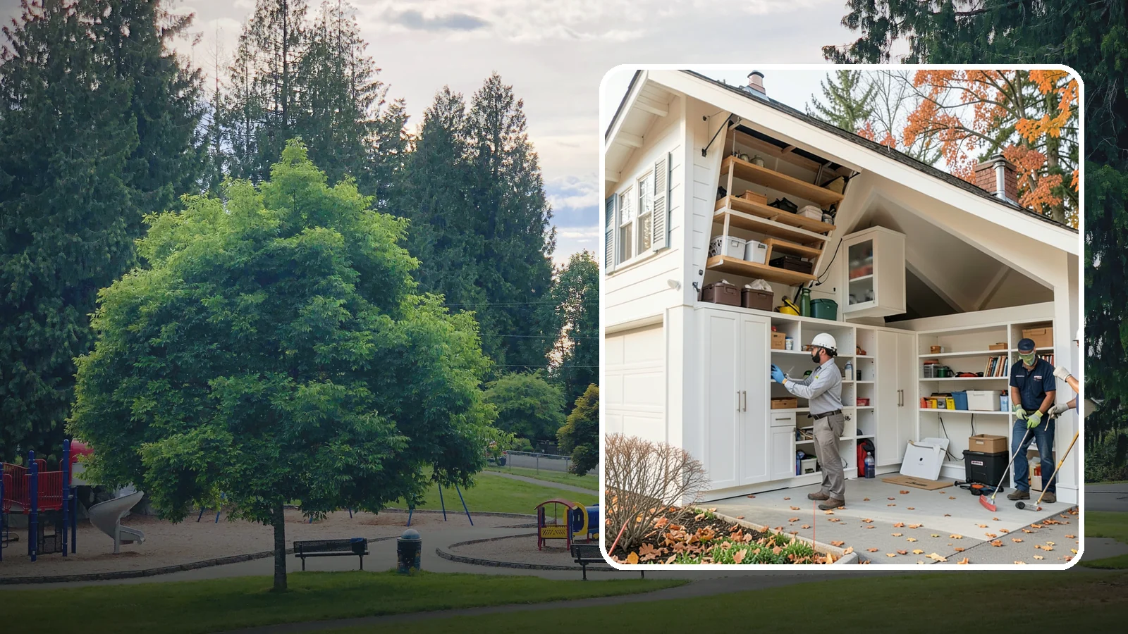 Garage Attic Storage in Bonney Lake, Pierce County, WA - Adding overhead attic storage and access to capture unused space above the garage.