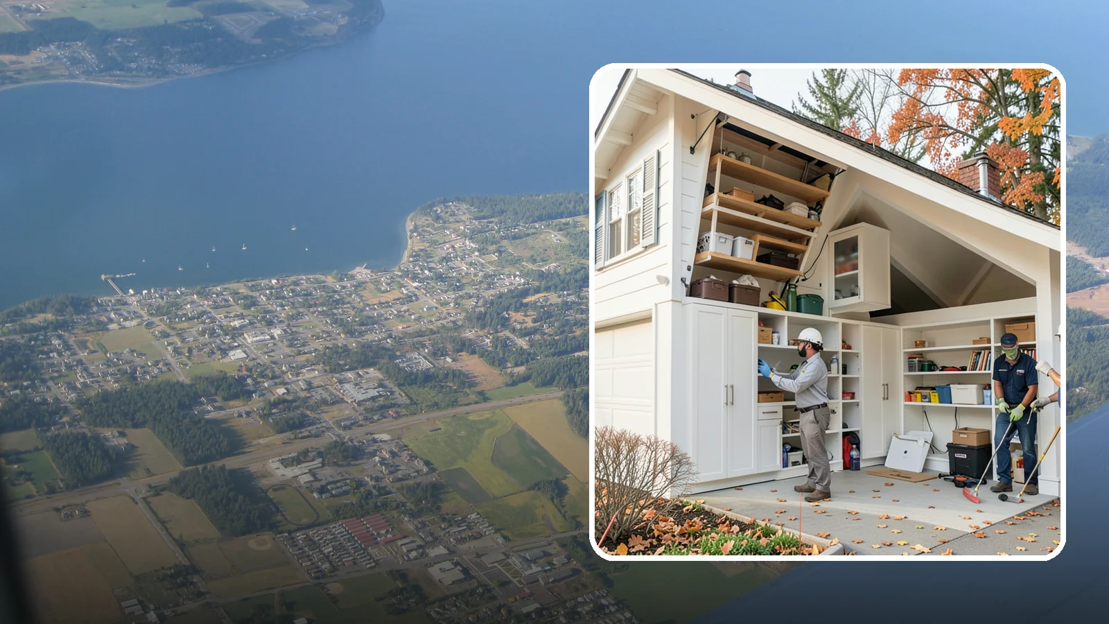 Garage Attic Storage in Coupeville, Island County, WA - Adding overhead attic storage and access to capture unused space above the garage.
