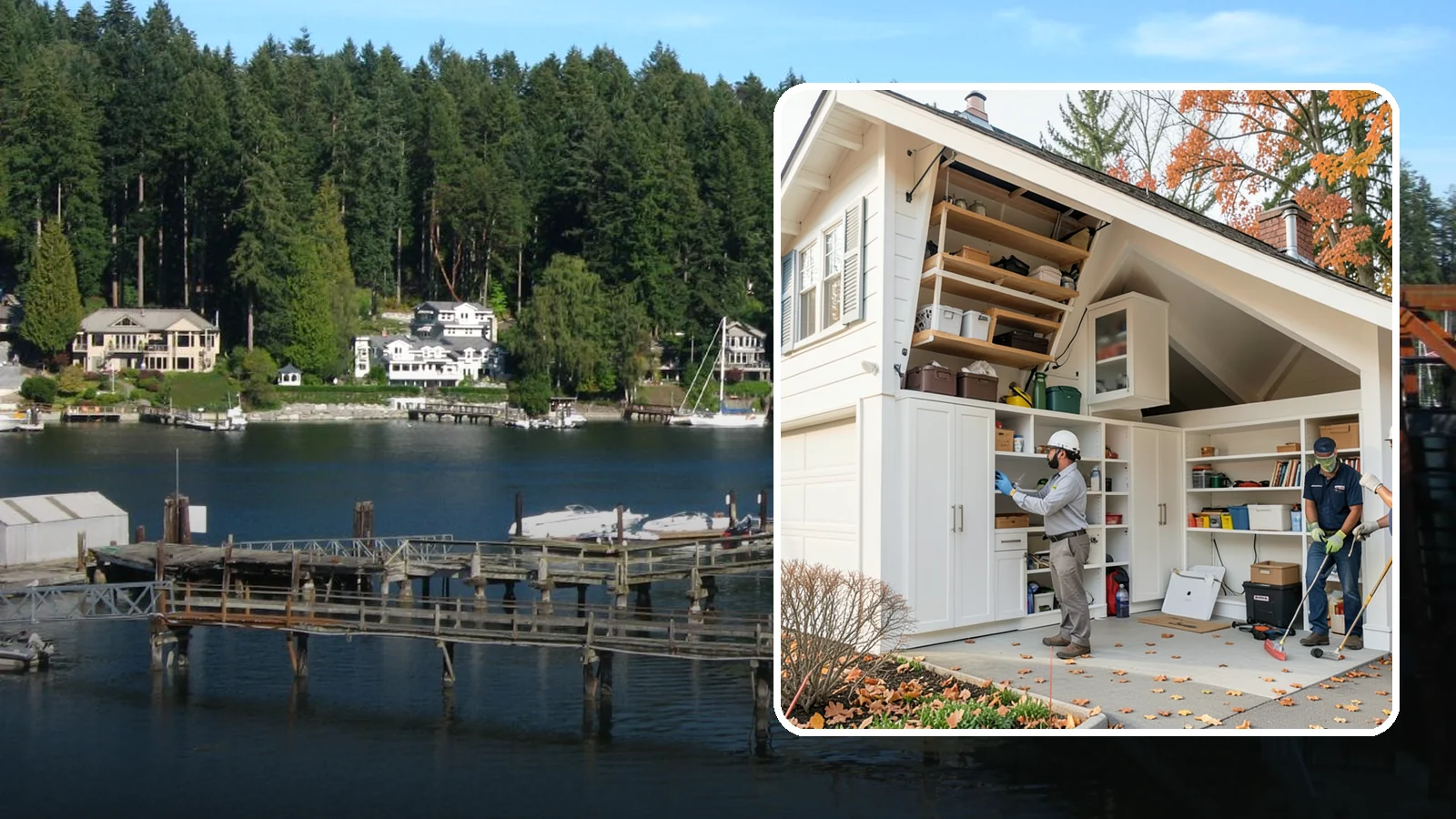 Garage Attic Storage in Gig Harbor, Pierce County, WA - Adding overhead attic storage and access to capture unused space above the garage.