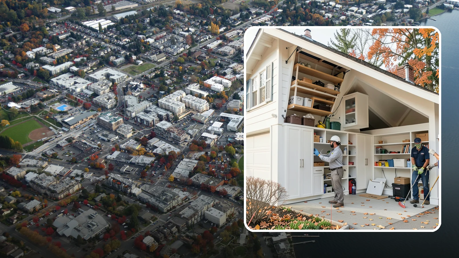 Garage Attic Storage in Kirkland, King County, WA - Adding overhead attic storage and access to capture unused space above the garage.