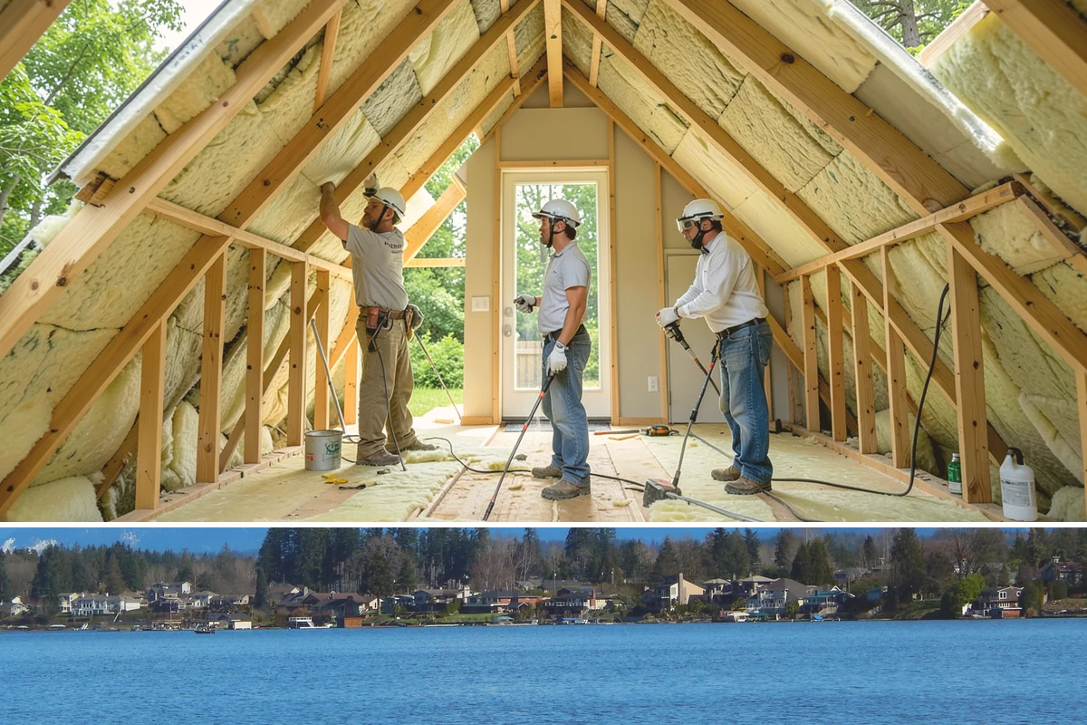 Garage Attic Storage in Lake Stevens, Snohomish County, WA - Overhead storage work happens year-round indoors, with fall a common choice for stowing summer gear before the wet season arrives.