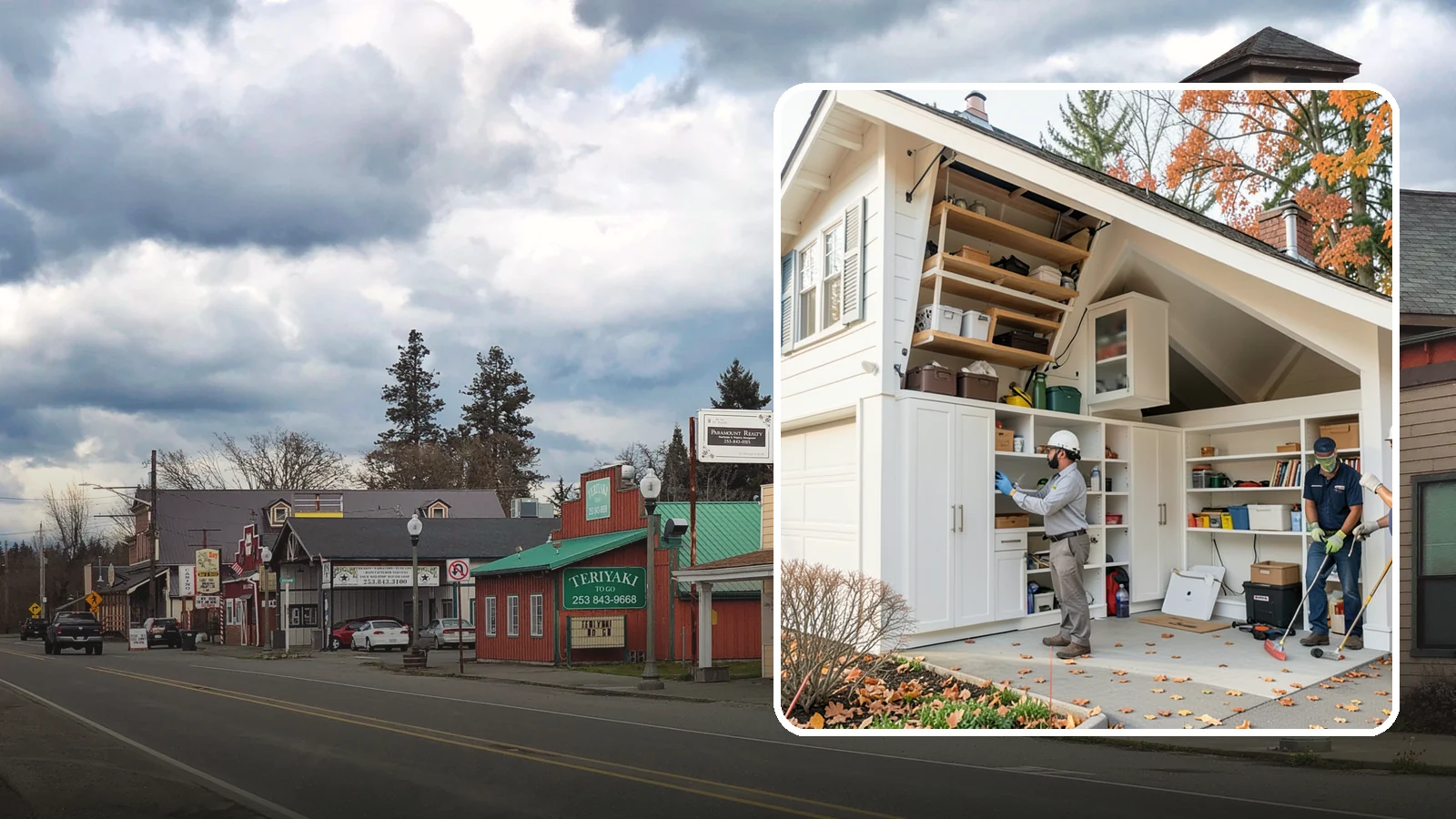 Garage Attic Storage in Roy, Pierce County, WA - Adding overhead attic storage and access to capture unused space above the garage.