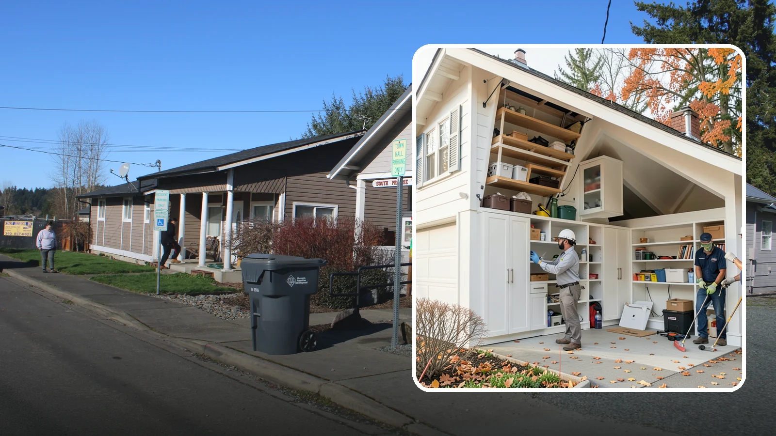 Garage Attic Storage in South Prairie, Pierce County, WA - Adding overhead attic storage and access to capture unused space above the garage.