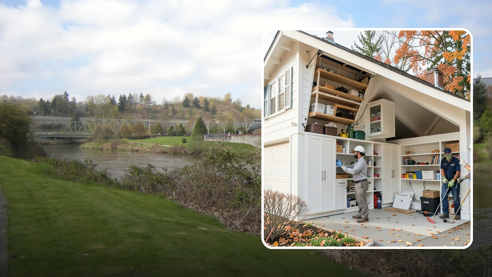 Garage Attic Storage in Tukwila, King County, WA - Adding overhead attic storage and access to capture unused space above the garage.