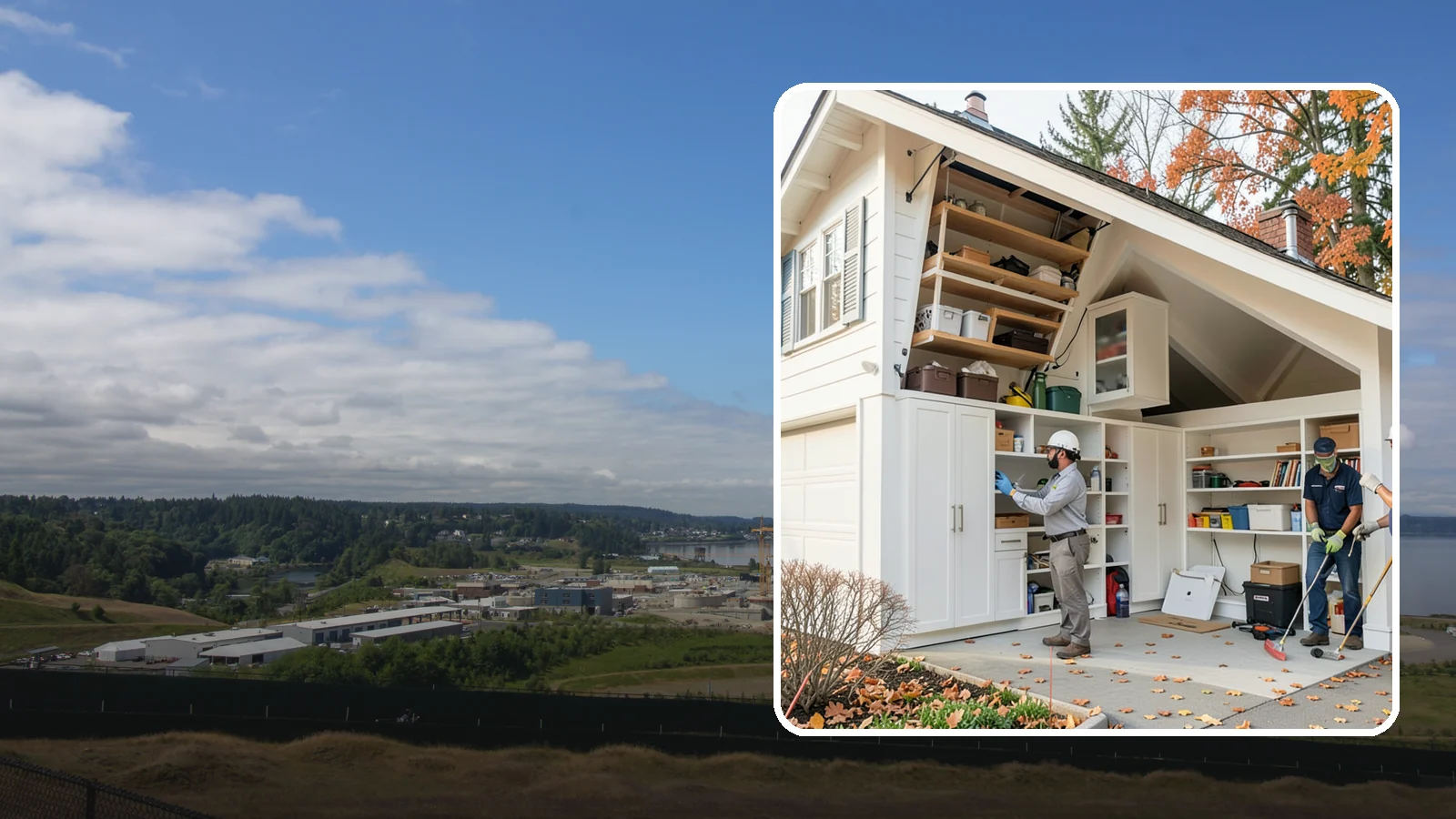 Garage Attic Storage in University Place, Pierce County, WA - Adding overhead attic storage and access to capture unused space above the garage.