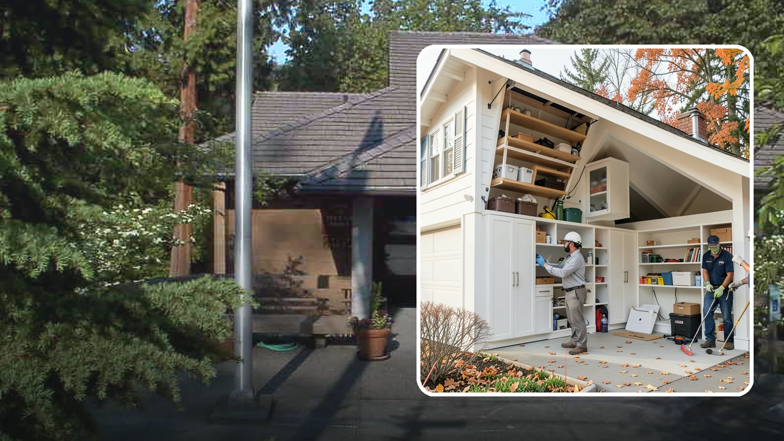 Garage Attic Storage in Yarrow Point, King County, WA - Adding overhead attic storage and access to capture unused space above the garage.
