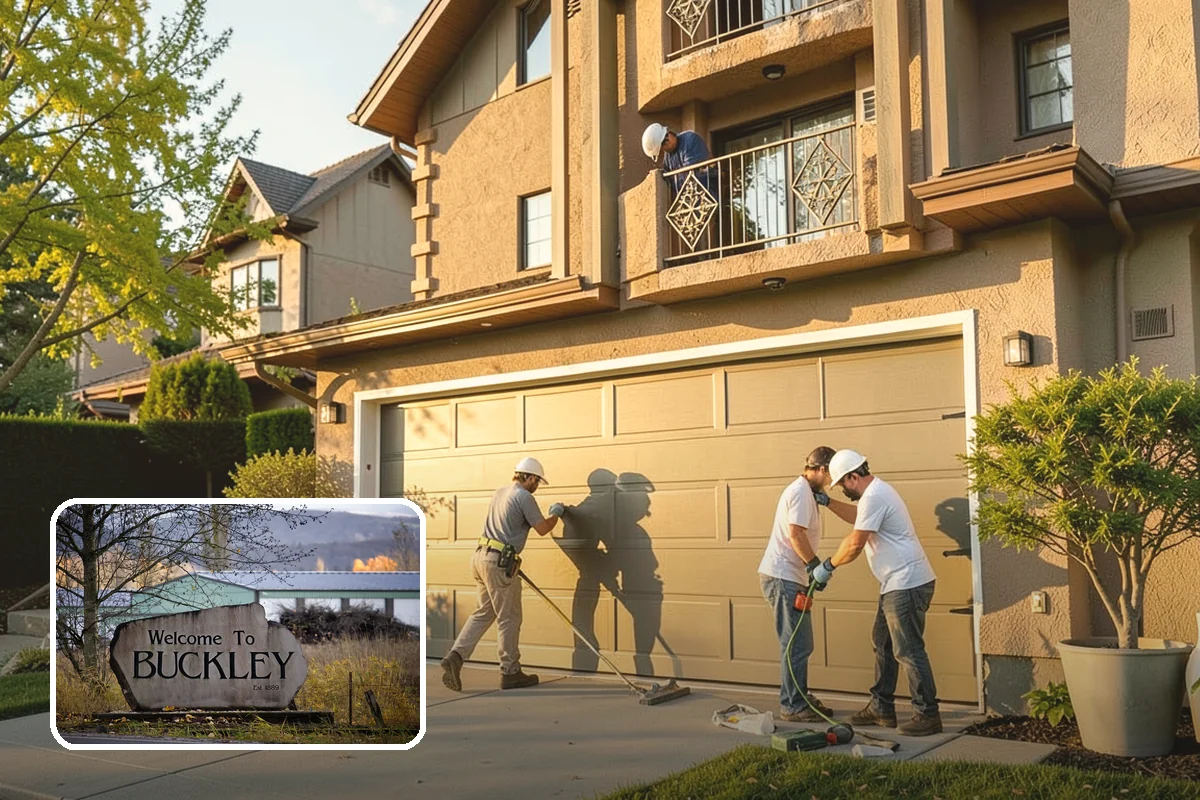Garage Cabinet Installation in Buckley, Pierce County, WA - Hides clutter behind clean doors