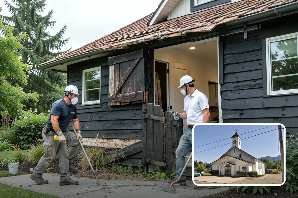 Garage Cabinet Installation in Concrete, Skagit County, WA - Hides clutter behind clean doors