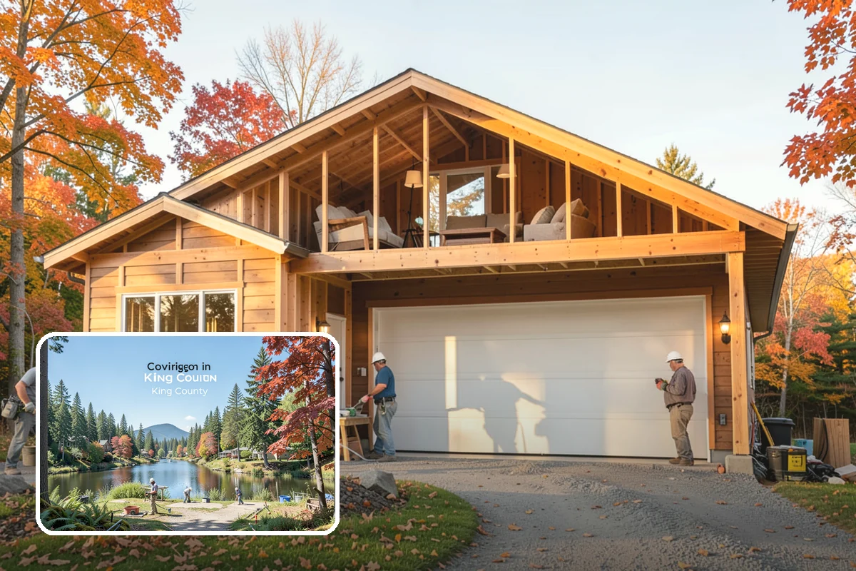 Garage Cabinet Installation in Covington, King County, WA - Hides clutter behind clean doors