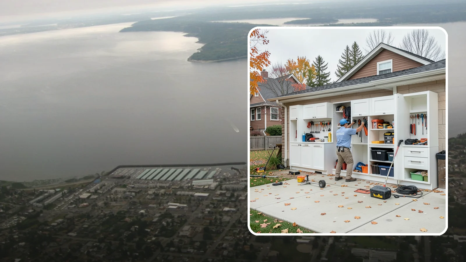 Garage Cabinet Installation in Des Moines, King County, WA - Installing durable garage cabinets that enclose clutter and shield contents from dust and dampness.