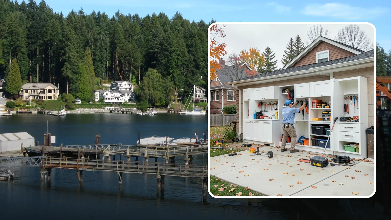 Garage Cabinet Installation in Gig Harbor, Pierce County, WA - Installing durable garage cabinets that enclose clutter and shield contents from dust and dampness.