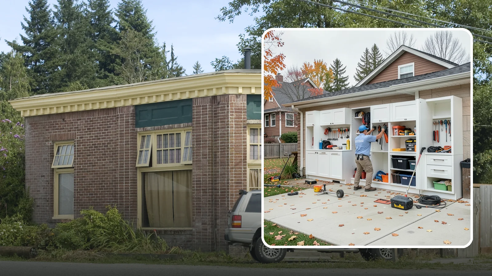 Garage Cabinet Installation in Hamilton, Skagit County, WA - Installing durable garage cabinets that enclose clutter and shield contents from dust and dampness.