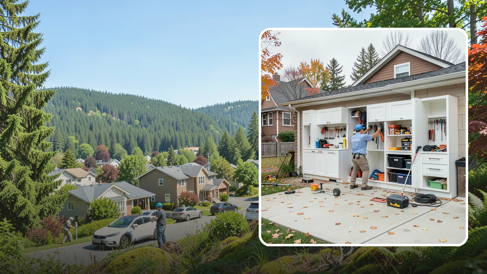 Garage Cabinet Installation in Index, Snohomish County, WA - Installing durable garage cabinets that enclose clutter and shield contents from dust and dampness.